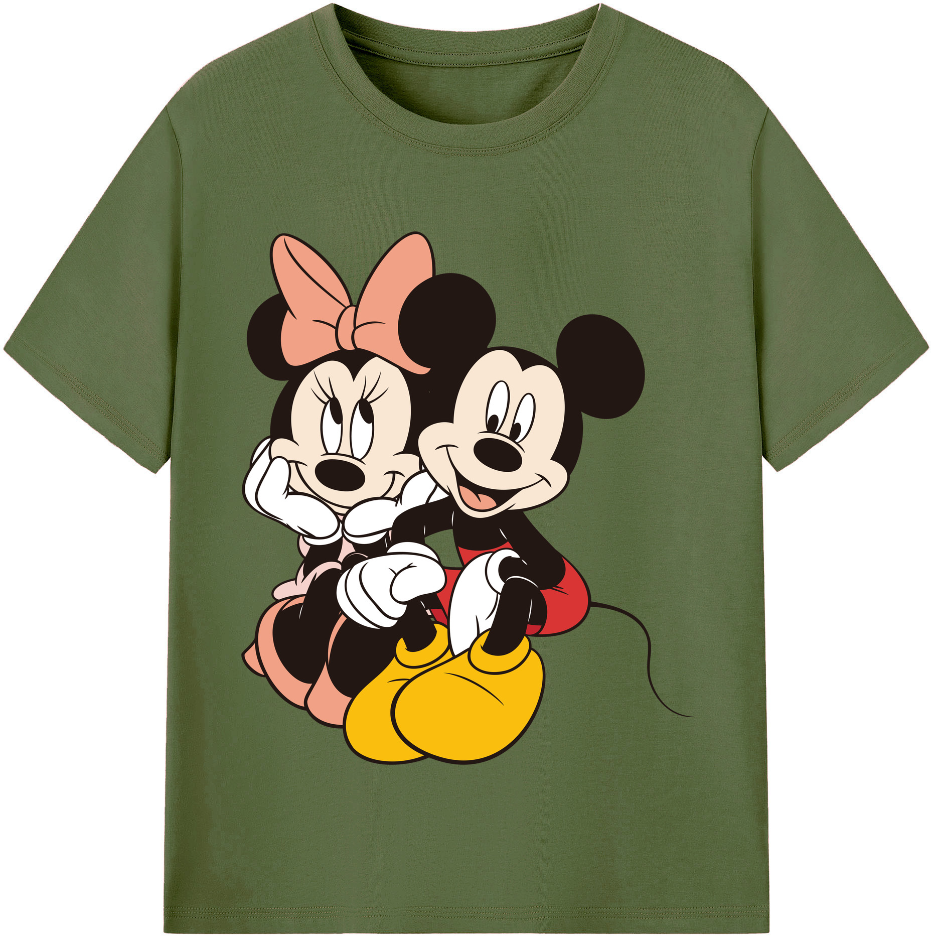 （画像用） ミッキーマウス Mickey Mouse 綿100％半袖Tシャツ（フロントプリント）